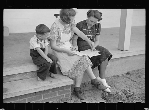 Home Supervisor Showing Mrs. Pope How to Keep Accounts Irwinville Farms GA Photographer John Vachon Library of Congress May 1938 © Brian Brown Vanishing Media Irwinville Farms Website