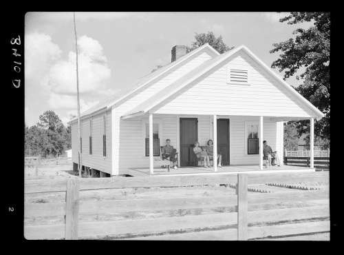 House at Irwinvlle Farms GA Photographer John Vachon May 1938 Library of Congress Folklife Family on Front Porch Vanishing Media Irwinvlle Farms USA 2013